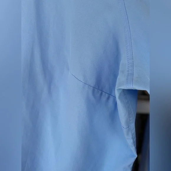 Lands’ End Mens Size 16 Solid Blue Long Sleeve Button Down Casual Collared Shirt - Picture 4 of 9